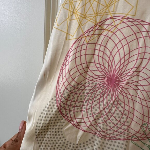 Monica Ocejo Sleeveless Yellow Blouse With Geometric Floral Print XS - Picture 3 of 7